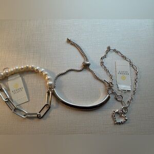 Kendra Scott Silver and White Bracelet Trio